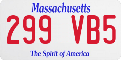 MA license plate 299VB5