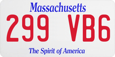 MA license plate 299VB6