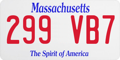 MA license plate 299VB7