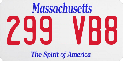 MA license plate 299VB8