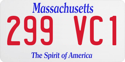 MA license plate 299VC1