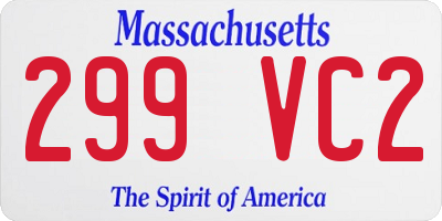 MA license plate 299VC2