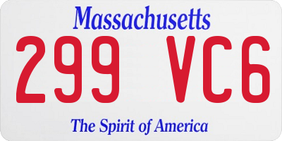 MA license plate 299VC6