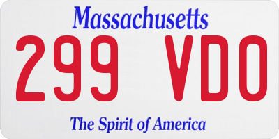 MA license plate 299VD0