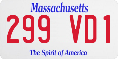 MA license plate 299VD1