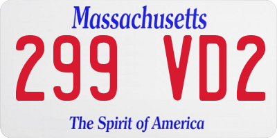 MA license plate 299VD2