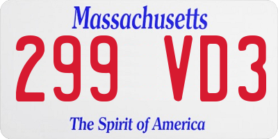 MA license plate 299VD3
