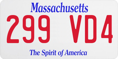 MA license plate 299VD4