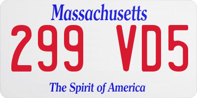 MA license plate 299VD5