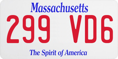 MA license plate 299VD6