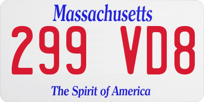 MA license plate 299VD8