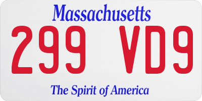 MA license plate 299VD9
