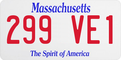 MA license plate 299VE1