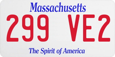 MA license plate 299VE2