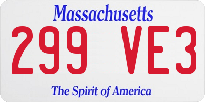 MA license plate 299VE3