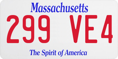 MA license plate 299VE4
