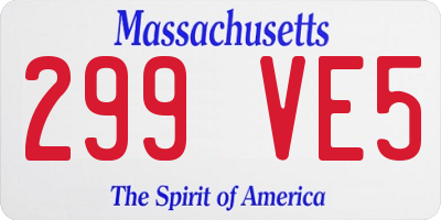 MA license plate 299VE5