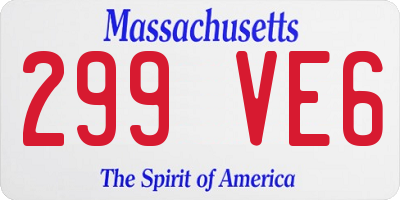 MA license plate 299VE6