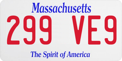 MA license plate 299VE9