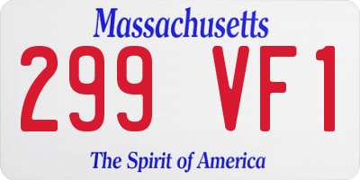 MA license plate 299VF1