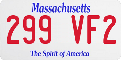MA license plate 299VF2