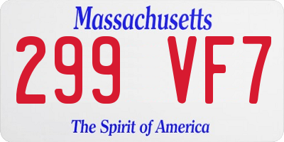 MA license plate 299VF7