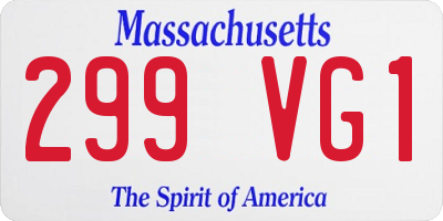 MA license plate 299VG1