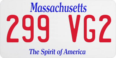 MA license plate 299VG2