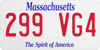 MA license plate 299VG4