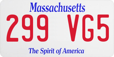 MA license plate 299VG5