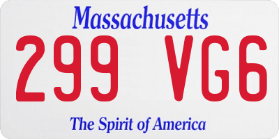 MA license plate 299VG6