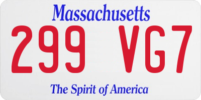 MA license plate 299VG7