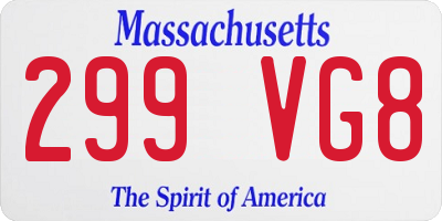 MA license plate 299VG8