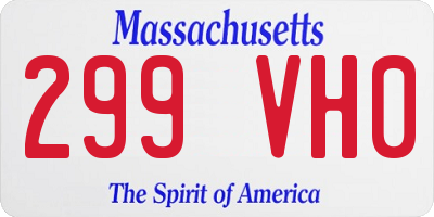 MA license plate 299VH0