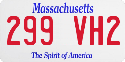 MA license plate 299VH2