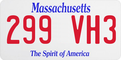 MA license plate 299VH3