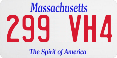 MA license plate 299VH4