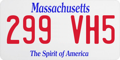 MA license plate 299VH5