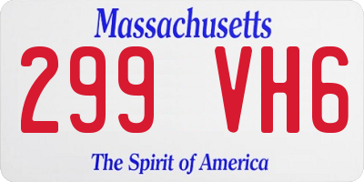 MA license plate 299VH6