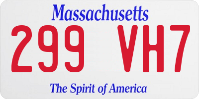 MA license plate 299VH7