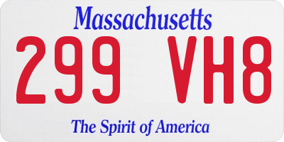 MA license plate 299VH8