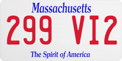 MA license plate 299VI2