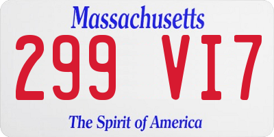 MA license plate 299VI7