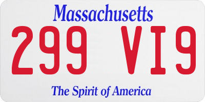 MA license plate 299VI9