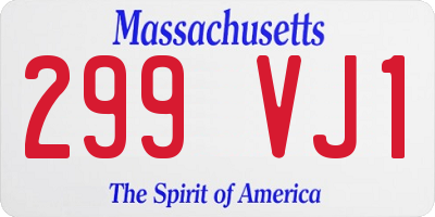 MA license plate 299VJ1