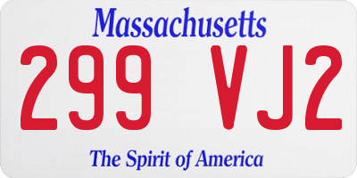 MA license plate 299VJ2