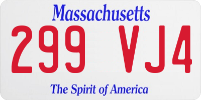 MA license plate 299VJ4