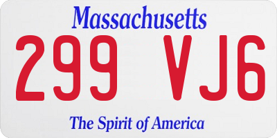 MA license plate 299VJ6