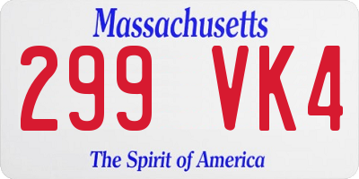MA license plate 299VK4