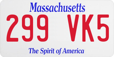 MA license plate 299VK5